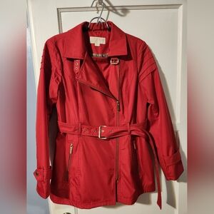 Michael Michael Kors Red Moto rain coat (sz Medium)